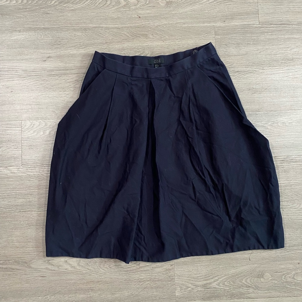COS Navy Blue Pleated Elegant Women's‎ Skirt